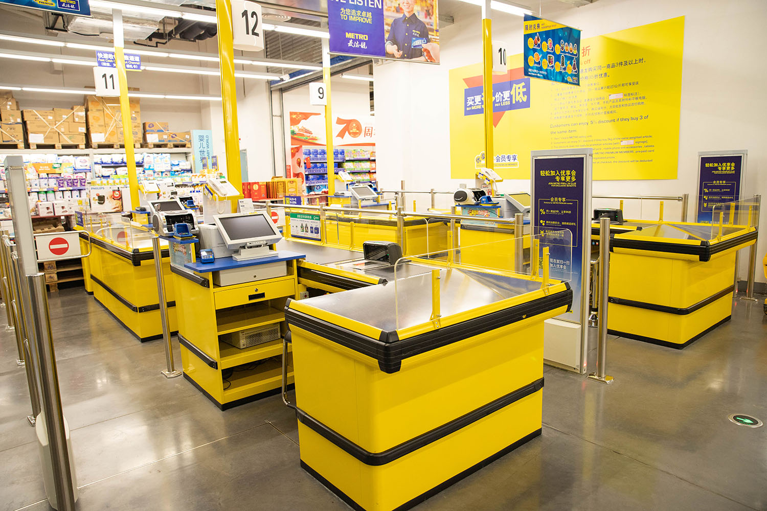 Display and placement of checkout counters